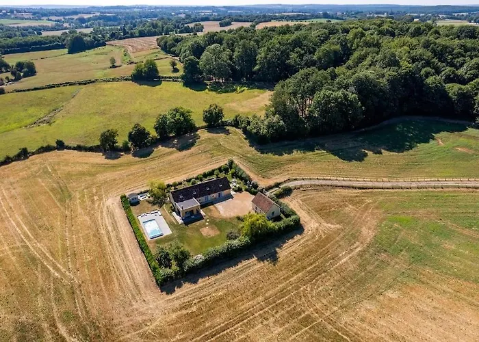 Vila Magnifique Longere Du Perche Avec Vue Panoramique Et Piscine Pour 9 Personnes